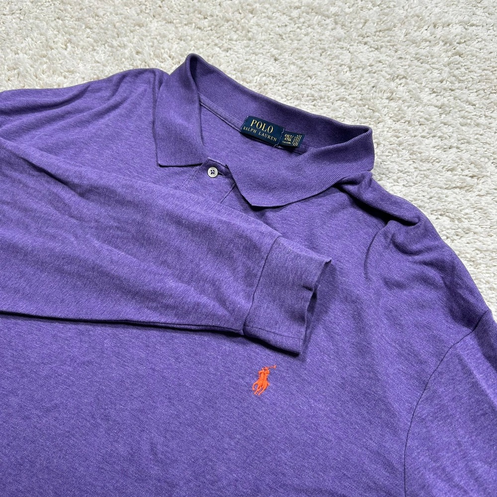 Polo Ralph Lauren Long Sleeve Polo Shirt 4XLT Tall Purple Orange Pony Logo